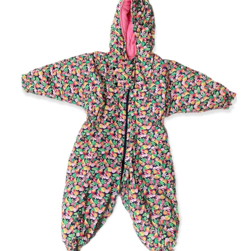 VINTAGE Baby Mini Winter Bunting Onesie Puffer Coat | Zip-Up